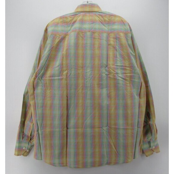 Paul Stuart Shirt Large Button Up Plaid Preppy Flip Cuffs Colorful - Picture 6 of 11